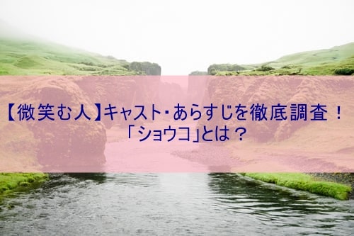 微笑む人 キャスト あらすじを徹底調査 ショウコ とは ぽかぽかブログ